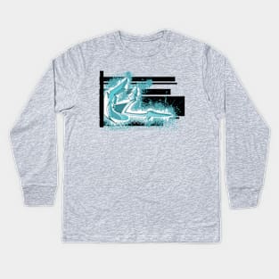 Graffiti City Blue Kids Long Sleeve T-Shirt